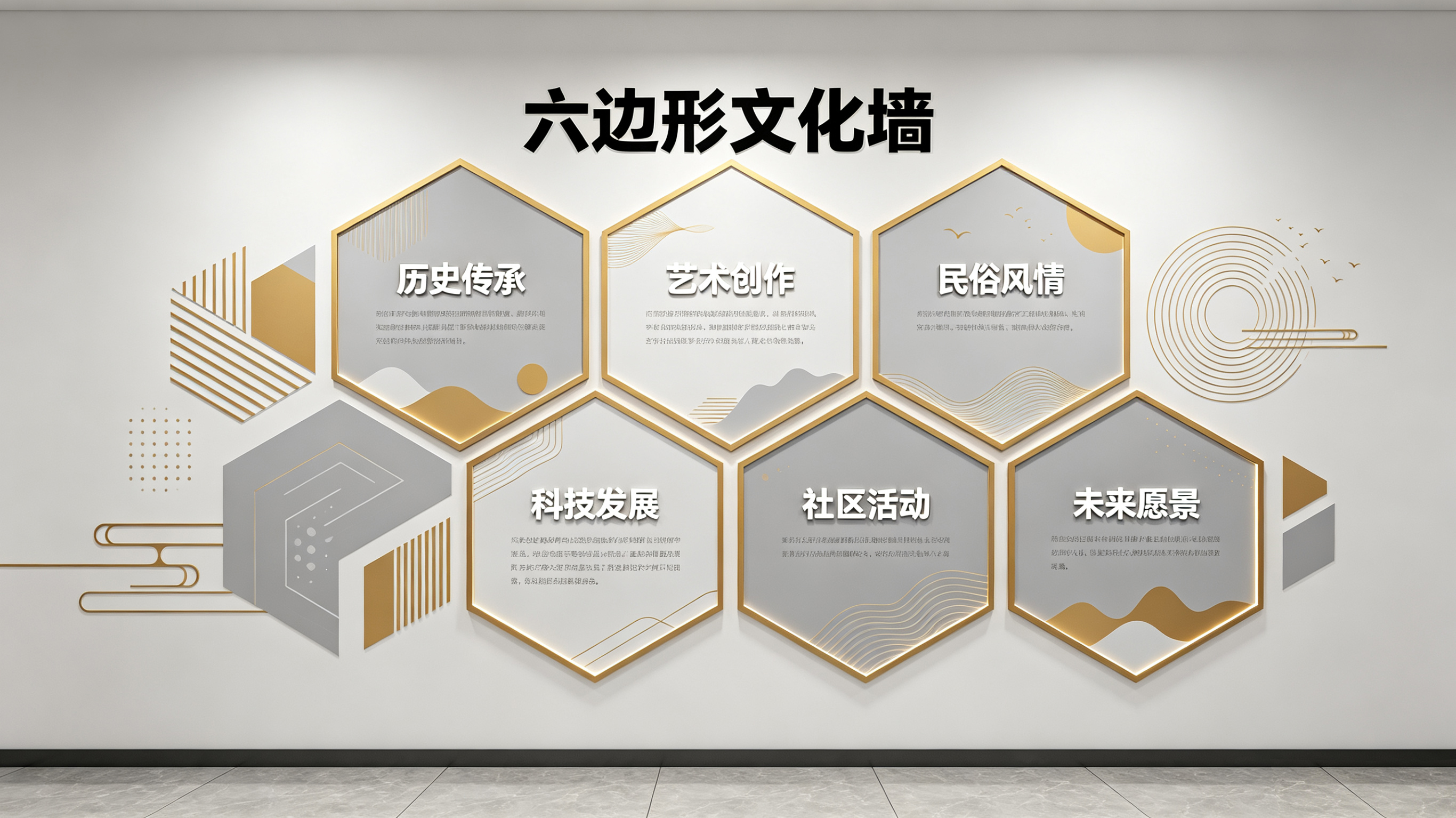 富源企业文化墙 | 六边形信息美学